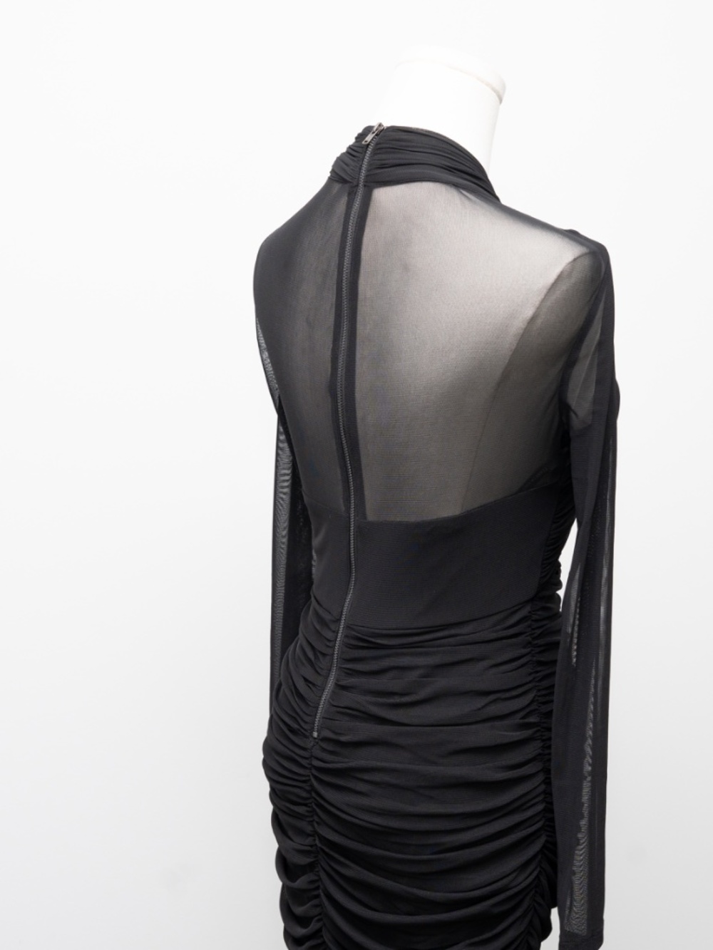 Kenneth Cole - Side Ruched Mesh Bodycon Dress - Picture 11 of 12